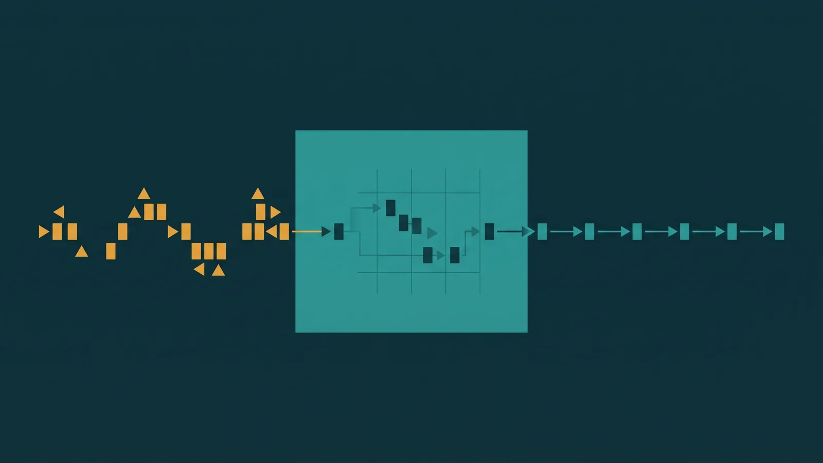 Irregular RTP packets arriving at a jitter buffer which smooths their delivery into evenly spaced audio playback