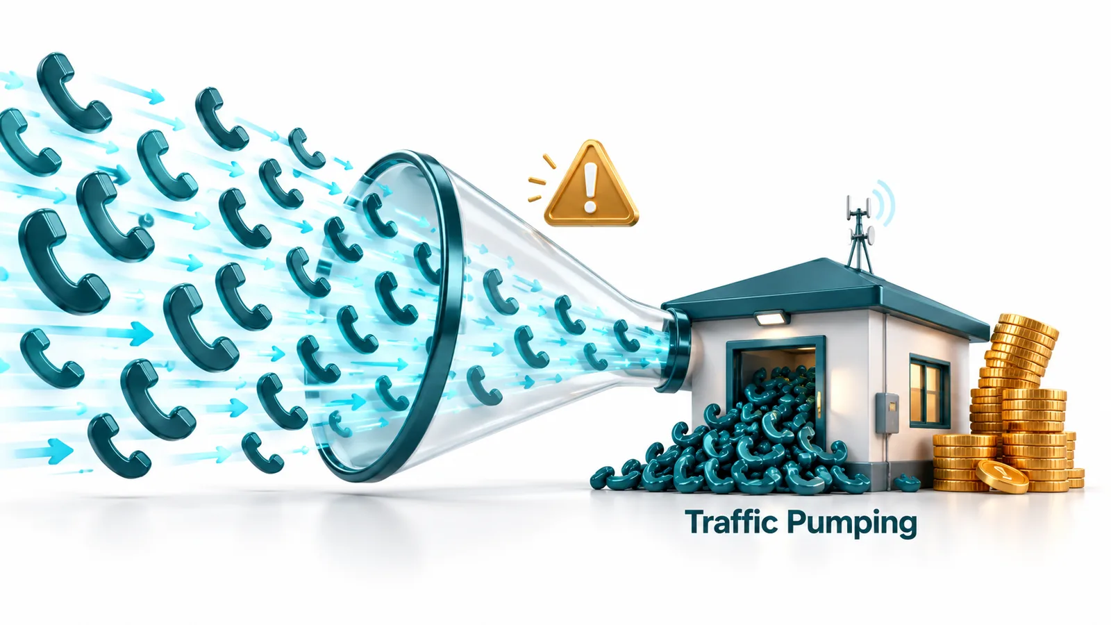 Traffic pumping floods a small number of destinations with calls to collect access fees, which this explains and shows how to spot.